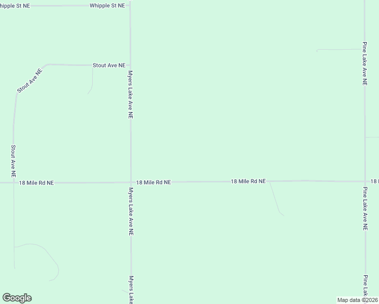 map of restaurants, bars, coffee shops, grocery stores, and more near 7423 18 Mile Road Northeast in Cedar Springs