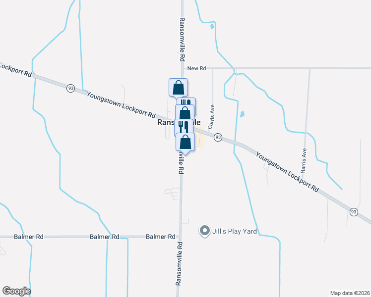 map of restaurants, bars, coffee shops, grocery stores, and more near 2559 Academy Street in Ransomville