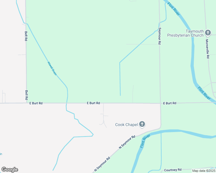 map of restaurants, bars, coffee shops, grocery stores, and more near 3675 East Burt Road in Burt