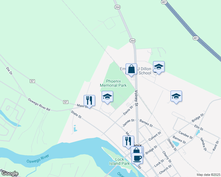 map of restaurants, bars, coffee shops, grocery stores, and more near 552 Main Street in Phoenix