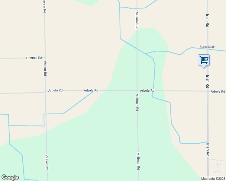 map of restaurants, bars, coffee shops, grocery stores, and more near 5778 Arbela Road in Millington