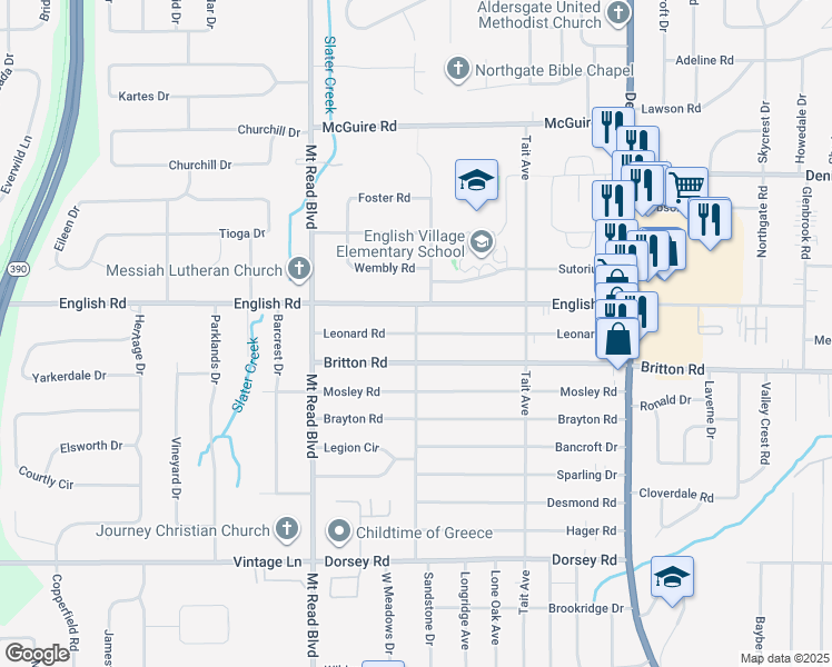 map of restaurants, bars, coffee shops, grocery stores, and more near 234 Benjamin Avenue in Rochester