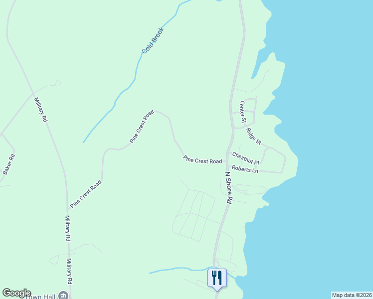 map of restaurants, bars, coffee shops, grocery stores, and more near 12 Pine Crest Road in Hadley