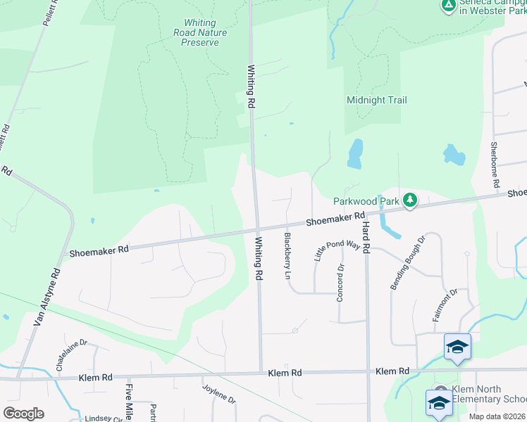 map of restaurants, bars, coffee shops, grocery stores, and more near 560 Whiting Road in Webster