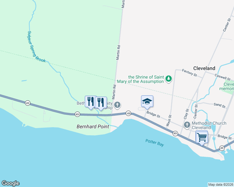 map of restaurants, bars, coffee shops, grocery stores, and more near 32 Martin Road in Cleveland