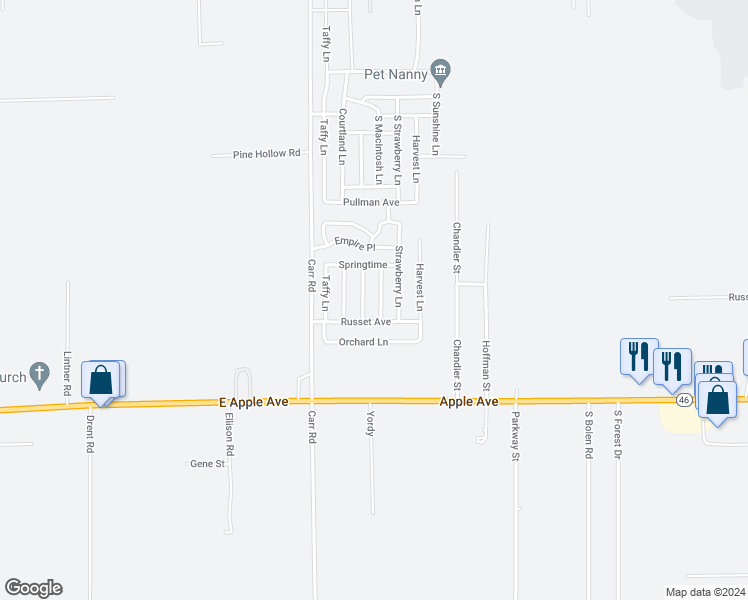 map of restaurants, bars, coffee shops, grocery stores, and more near 829 McIntosh Lane in Muskegon