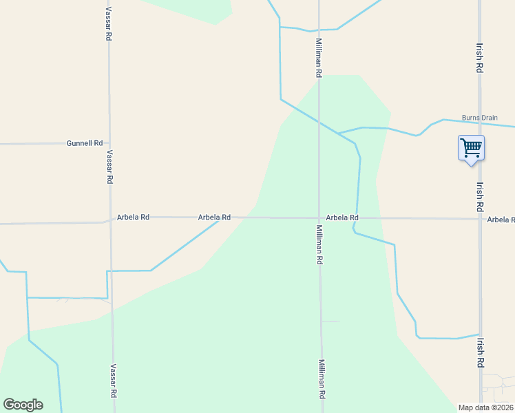 map of restaurants, bars, coffee shops, grocery stores, and more near 5778 Arbela Road in Millington