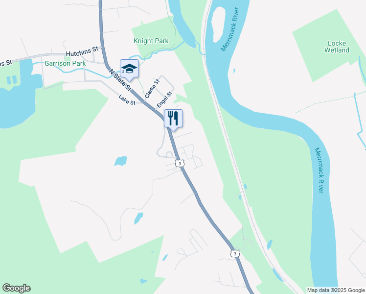 map of restaurants, bars, coffee shops, grocery stores, and more near 369 North State Street in Concord