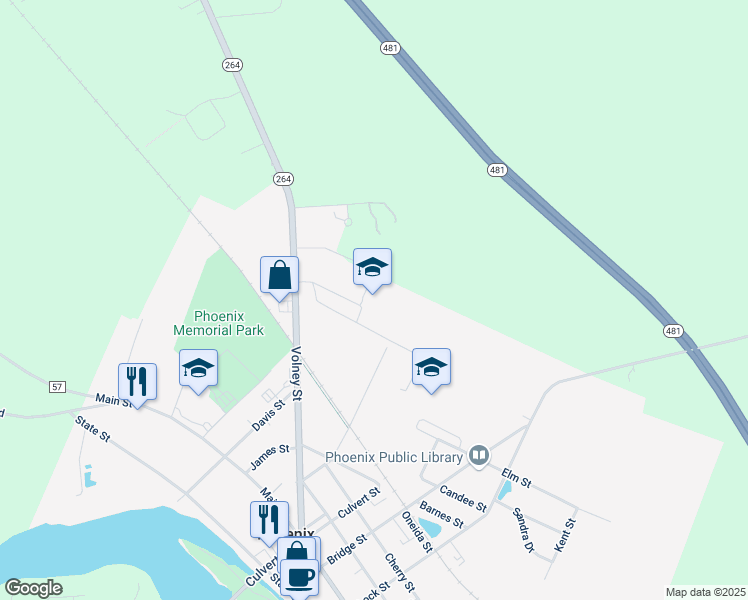 map of restaurants, bars, coffee shops, grocery stores, and more near 116 Volney Street in Phoenix