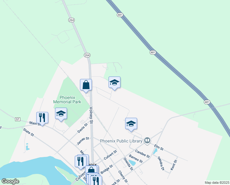 map of restaurants, bars, coffee shops, grocery stores, and more near 116 Volney Street in Phoenix