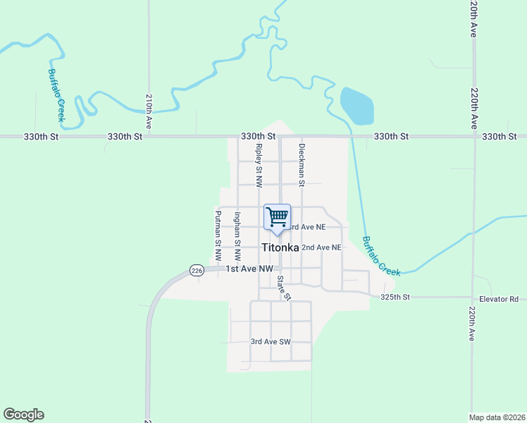 map of restaurants, bars, coffee shops, grocery stores, and more near 400-422 Ripley Street Northwest in Titonka