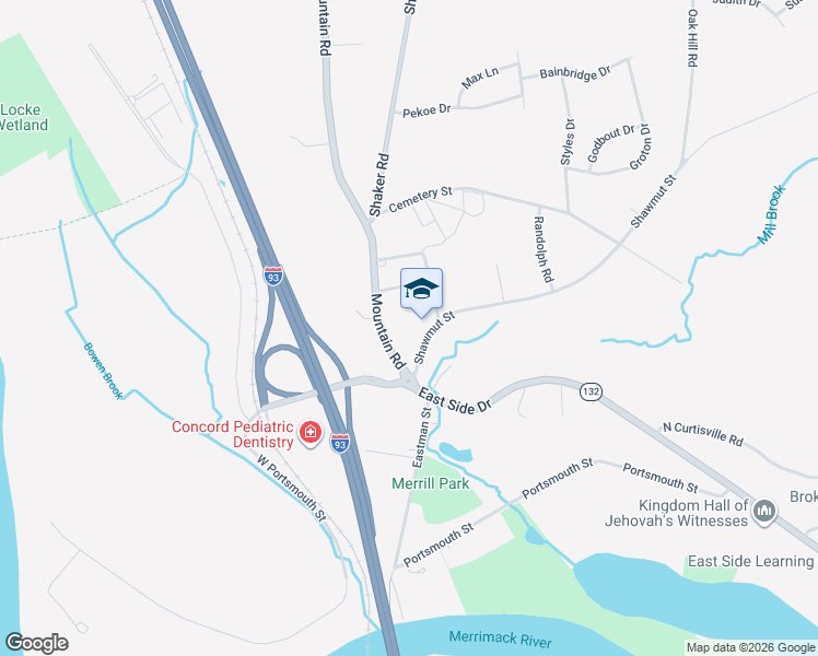 map of restaurants, bars, coffee shops, grocery stores, and more near 15 Shawmut Street in Concord