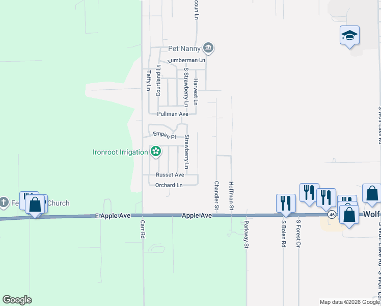 map of restaurants, bars, coffee shops, grocery stores, and more near 796 Strawberry Lane in Muskegon