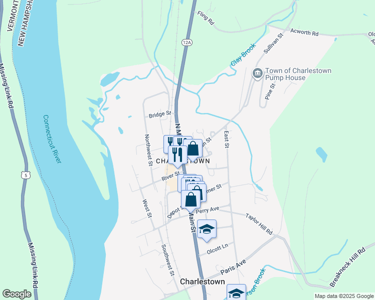 map of restaurants, bars, coffee shops, grocery stores, and more near in Charlestown