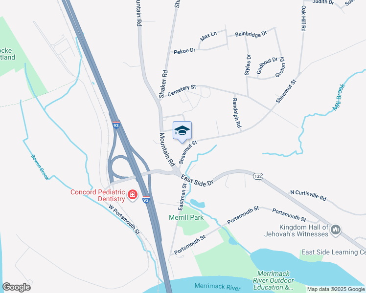map of restaurants, bars, coffee shops, grocery stores, and more near 15 Shawmut Street in Concord