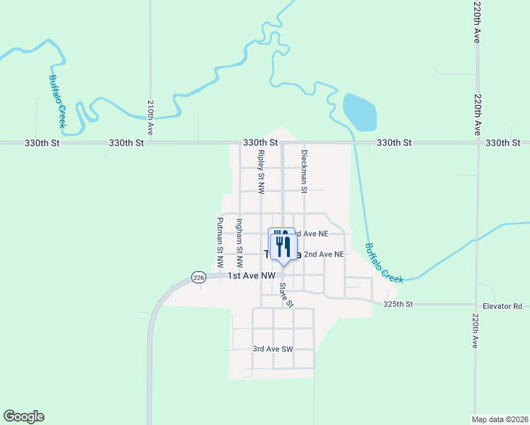 map of restaurants, bars, coffee shops, grocery stores, and more near 400 Ripley Street Northwest in Titonka
