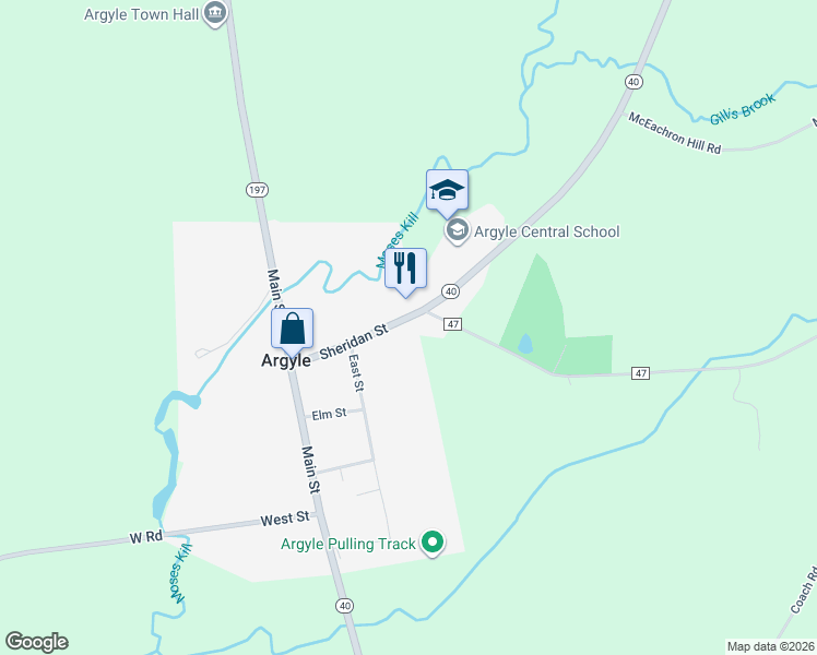 map of restaurants, bars, coffee shops, grocery stores, and more near 52 Sheridan St in Argyle