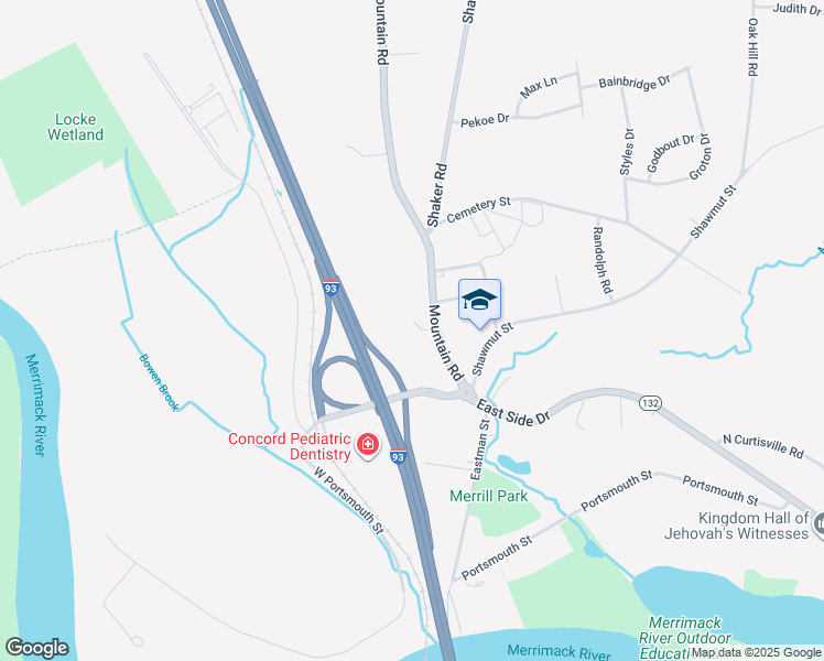 map of restaurants, bars, coffee shops, grocery stores, and more near 21 Mountain Road in Concord