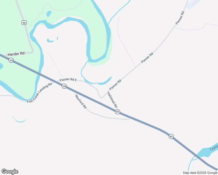 map of restaurants, bars, coffee shops, grocery stores, and more near 7781 Passer Road in Blossvale