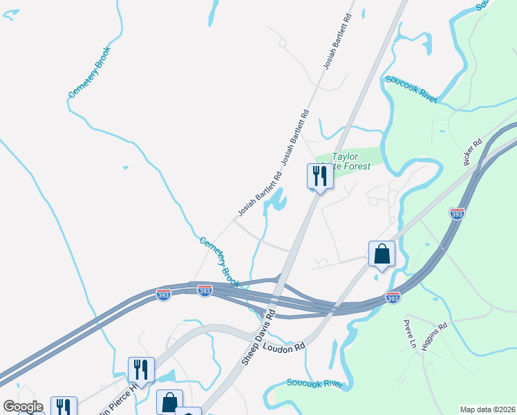 map of restaurants, bars, coffee shops, grocery stores, and more near 434 Josiah Bartlett Road in Concord