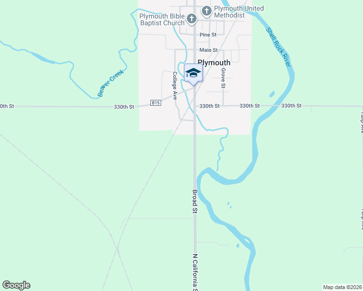 map of restaurants, bars, coffee shops, grocery stores, and more near 23854 Thrush Avenue in Mason City