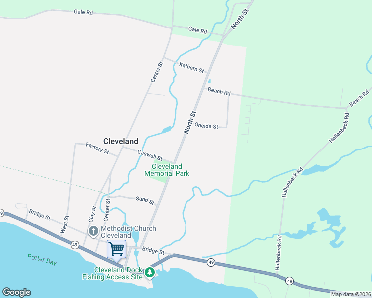 map of restaurants, bars, coffee shops, grocery stores, and more near 104 North Street in Cleveland