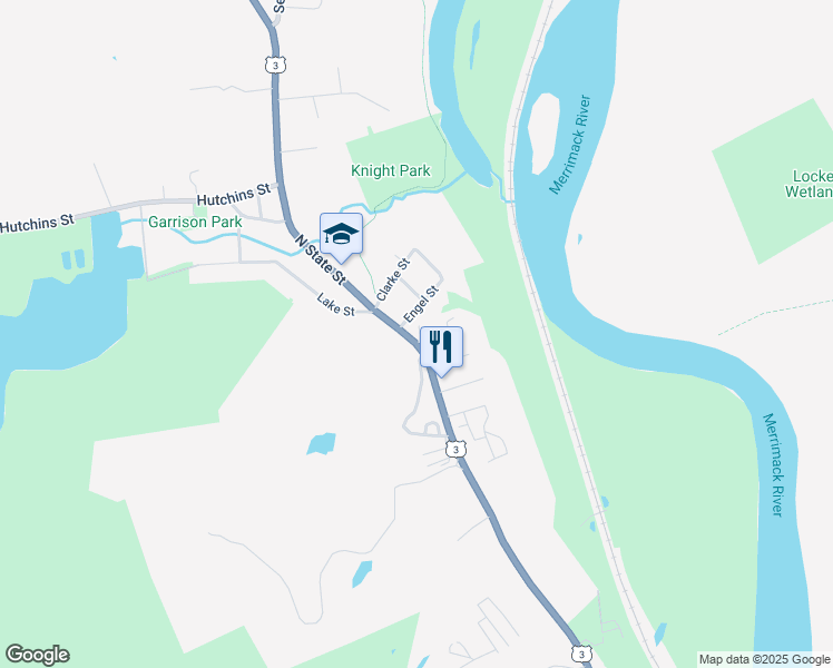 map of restaurants, bars, coffee shops, grocery stores, and more near 416 North State Street in Concord