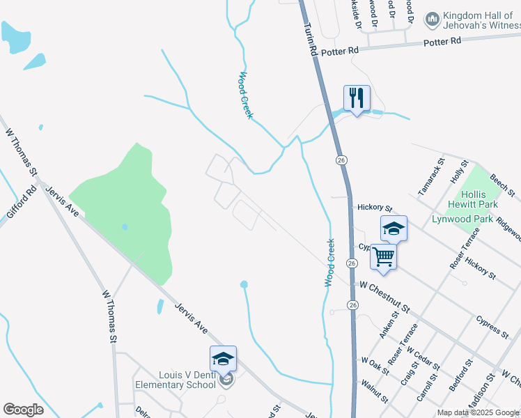 map of restaurants, bars, coffee shops, grocery stores, and more near 7813 Merrick Road in Rome