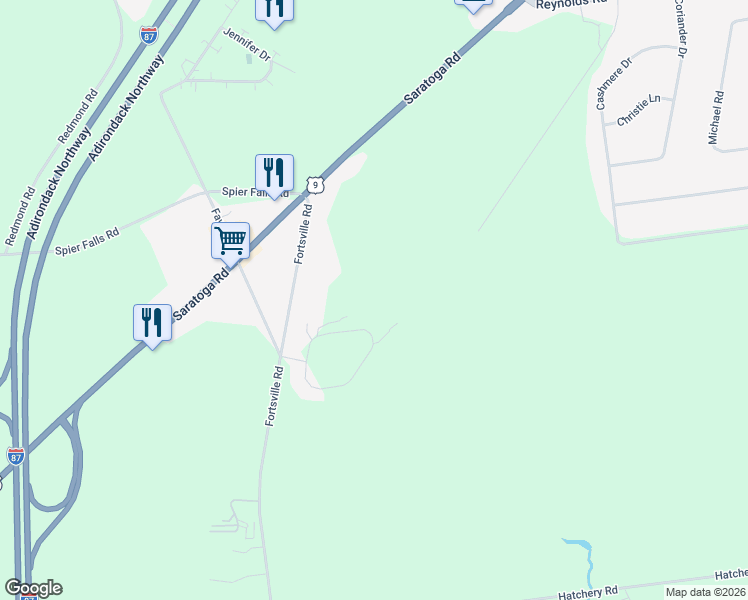 map of restaurants, bars, coffee shops, grocery stores, and more near in Saratoga County