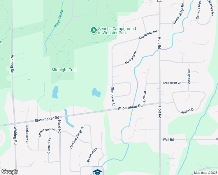 map of restaurants, bars, coffee shops, grocery stores, and more near 515 Sherborne Road in Webster