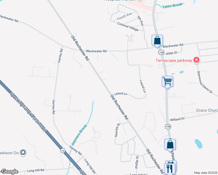 map of restaurants, bars, coffee shops, grocery stores, and more near 177 Old Rochester Road in Somersworth