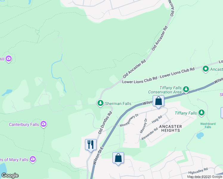 map of restaurants, bars, coffee shops, grocery stores, and more near 700 Old Dundas Road in Hamilton