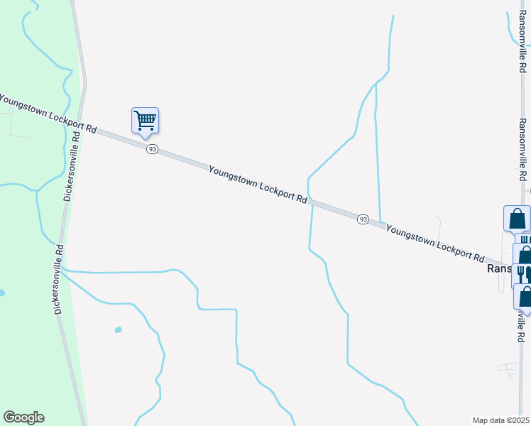 map of restaurants, bars, coffee shops, grocery stores, and more near 2346 Youngstown Lockport Road in Ransomville