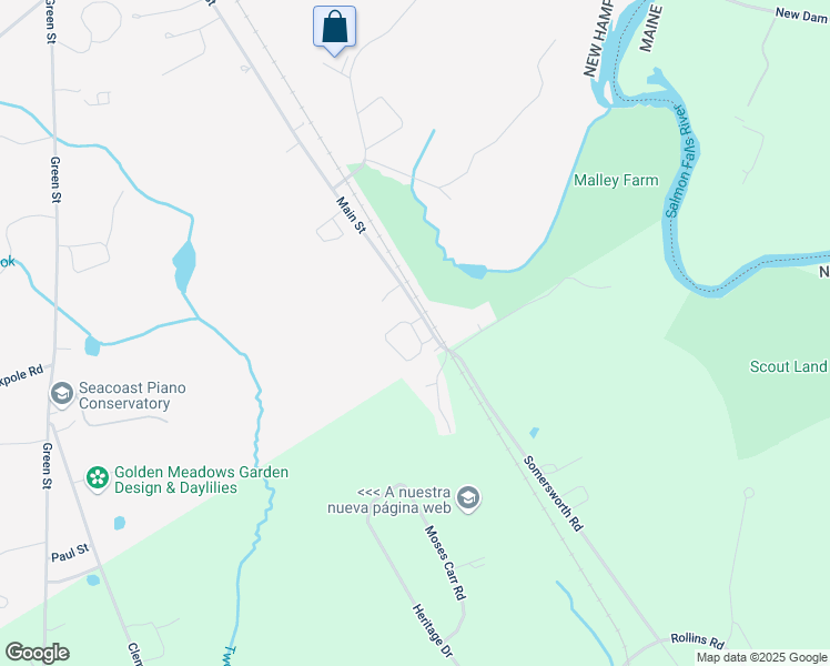 map of restaurants, bars, coffee shops, grocery stores, and more near 47 Wildflower Circle in Somersworth