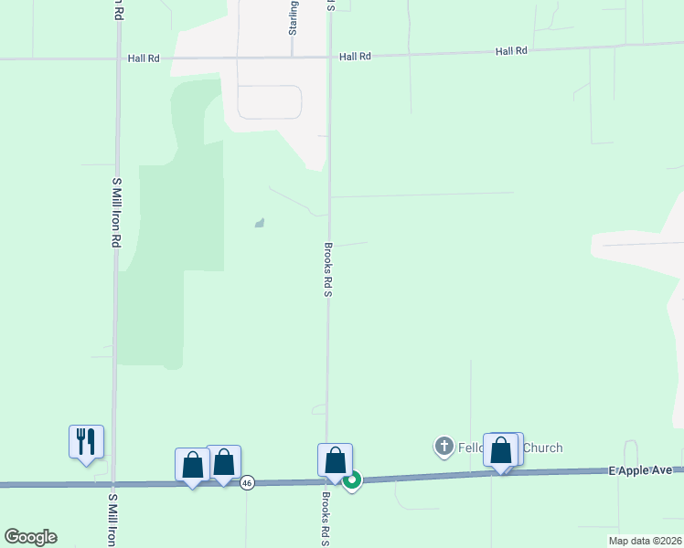 map of restaurants, bars, coffee shops, grocery stores, and more near 582 Brooks Road South in Muskegon