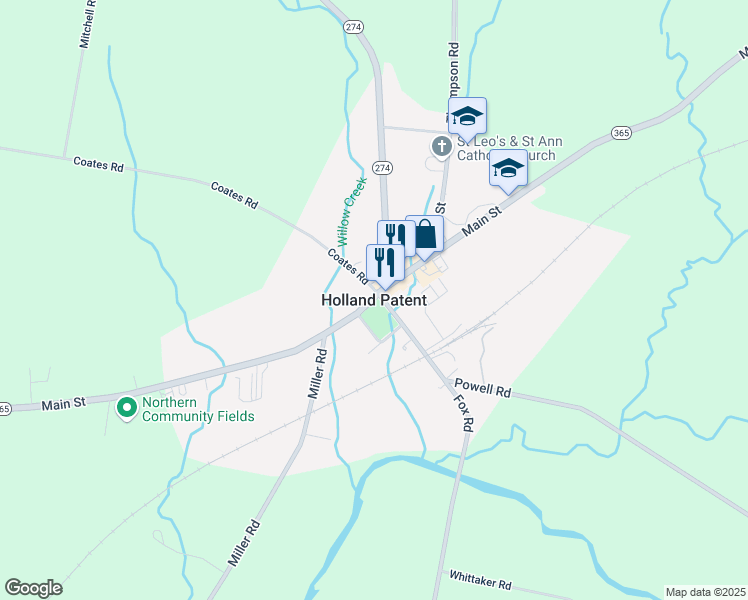 map of restaurants, bars, coffee shops, grocery stores, and more near in Holland Patent