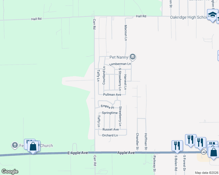 map of restaurants, bars, coffee shops, grocery stores, and more near 623 South Jonathon Lane in Muskegon