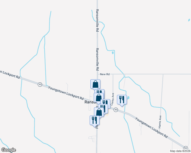 map of restaurants, bars, coffee shops, grocery stores, and more near 3560 Ransomville Road in Ransomville