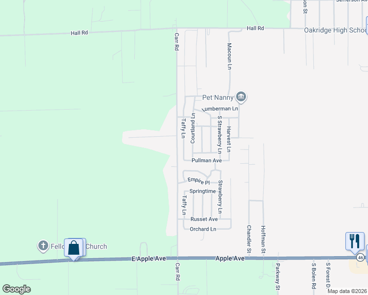 map of restaurants, bars, coffee shops, grocery stores, and more near 628 Taffy Lane in Muskegon