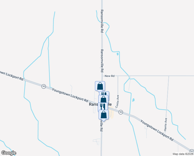 map of restaurants, bars, coffee shops, grocery stores, and more near 3560 Ransomville Road in Ransomville
