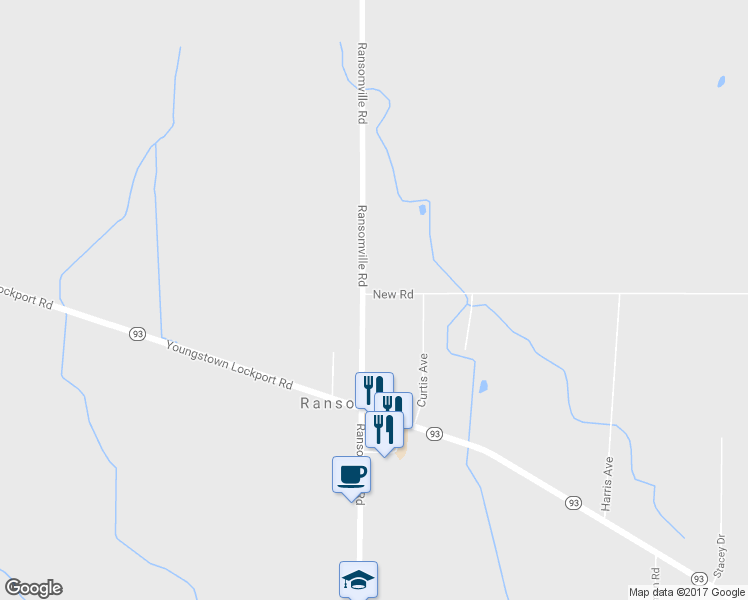 map of restaurants, bars, coffee shops, grocery stores, and more near 3557 Ransomville Road in Ransomville