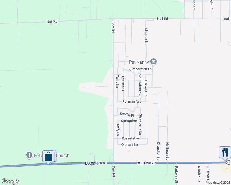 map of restaurants, bars, coffee shops, grocery stores, and more near 621 Taffy Lane in Muskegon