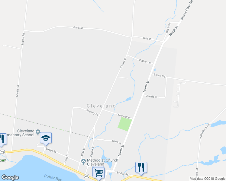 map of restaurants, bars, coffee shops, grocery stores, and more near 134 Center Street in Cleveland