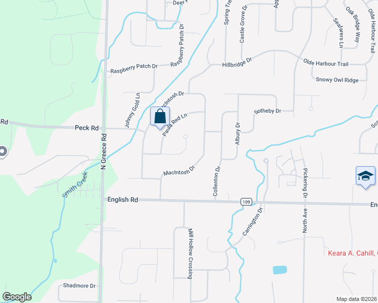 map of restaurants, bars, coffee shops, grocery stores, and more near 201 Ida Red Lane in Rochester