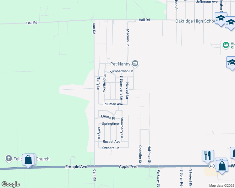 map of restaurants, bars, coffee shops, grocery stores, and more near 612 South Macintosh Lane in Muskegon