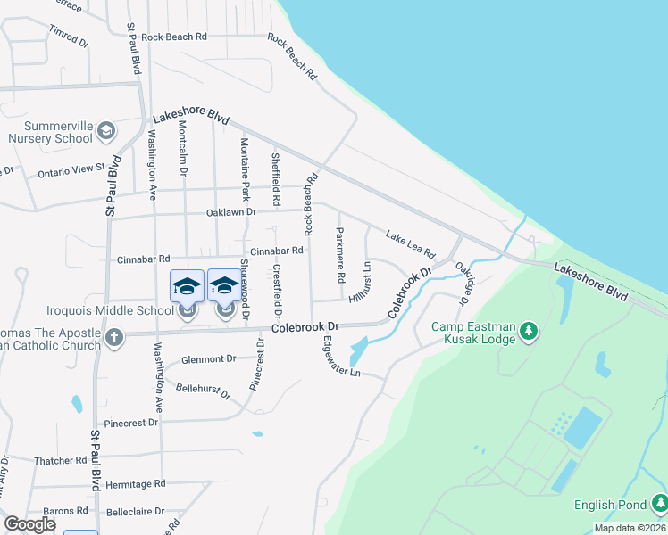 map of restaurants, bars, coffee shops, grocery stores, and more near 46 Parkmere Road in Rochester