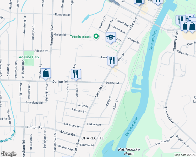 map of restaurants, bars, coffee shops, grocery stores, and more near in Rochester