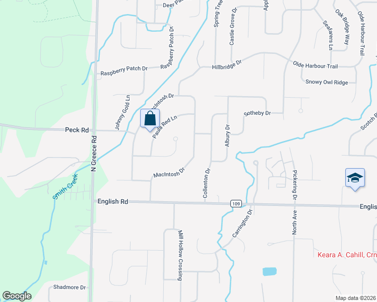 map of restaurants, bars, coffee shops, grocery stores, and more near 201 Ida Red Lane in Rochester