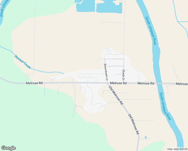 map of restaurants, bars, coffee shops, grocery stores, and more near 1739 Melrose Road in Roseburg