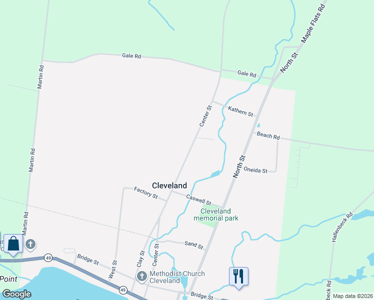 map of restaurants, bars, coffee shops, grocery stores, and more near 134 Center Street in Cleveland